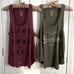 American Eagle Favorite Graphic Tank Bundle Lot x 2